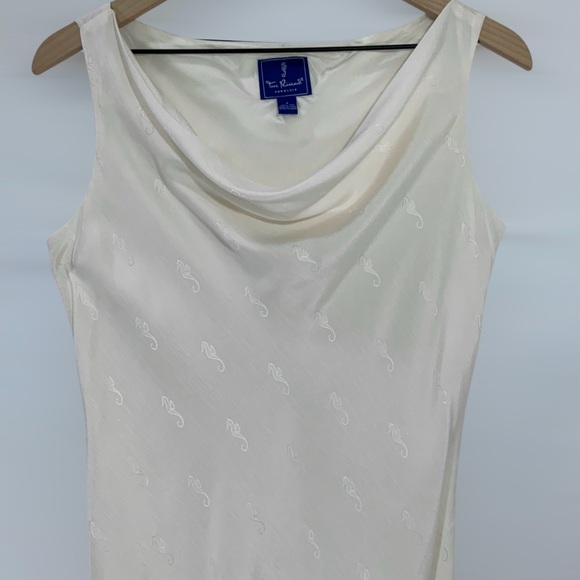 Tory Richard Honolulu Sleeveless Bias-cut Silk Midi Dress Size 8 in Pearl White - Picture 4 of 9